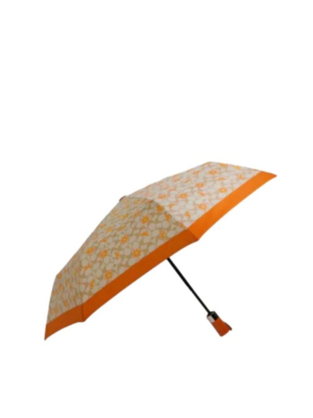 Coach 1562 Umbrella in Signature Orange Print, SV/Light Khaki - Picture 2 of 5